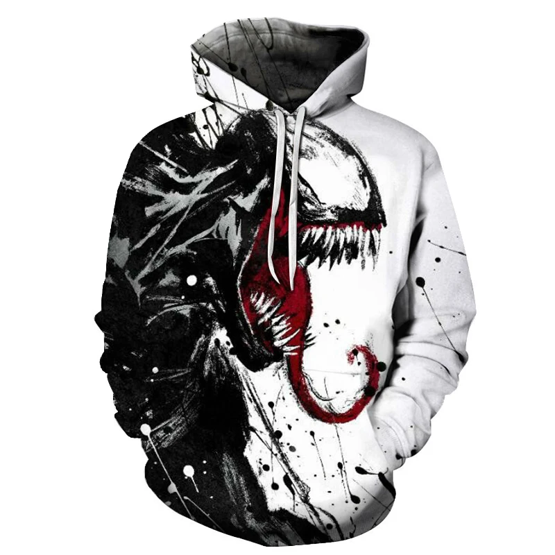 

FASHION MEN 2019 3D Digital Sweater Revenge Alliance Venom Red starry sky Printed Hoodies Men Long Sleeve Hooded Sweat Popular