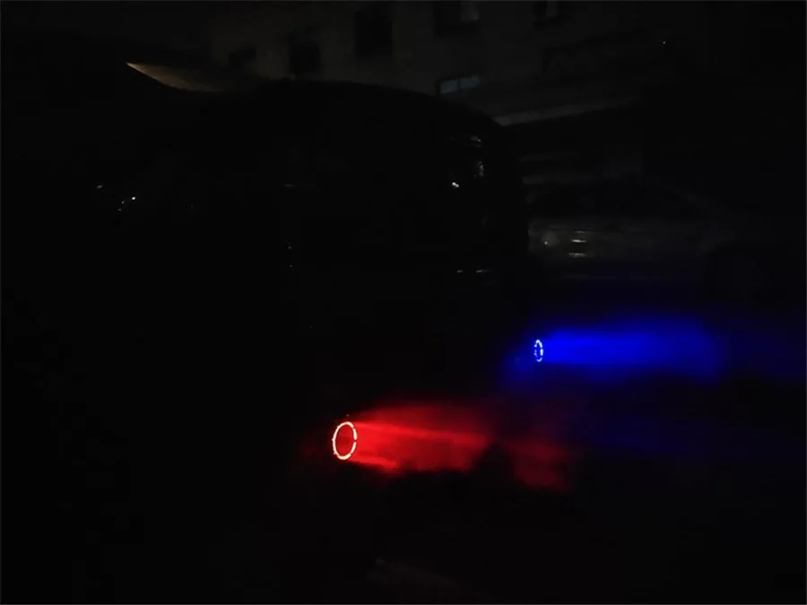 35-61 мм IN-89MM глушитель выхлопной трубы из углеродного волокна вид из нержавеющей стали w/Красный светодиодный свет