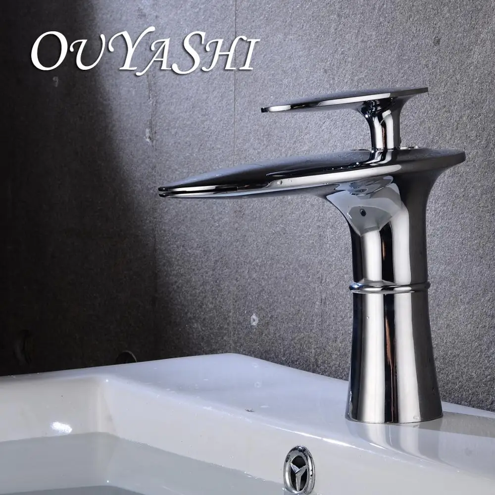 

OUYASHI basin faucet single handle single hole deck mounted undercounter cold and hot waterfall water tap