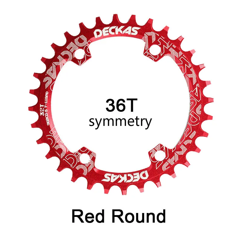 Round-Red-36T Deckas Звездочка 96BCD 32 T/34 T/36 T/38 T круглая овальная узкая широкая Звездочка MTB для шоссейного велосипеда запчасти для велосипеда - Цвет: Round-Red-36T