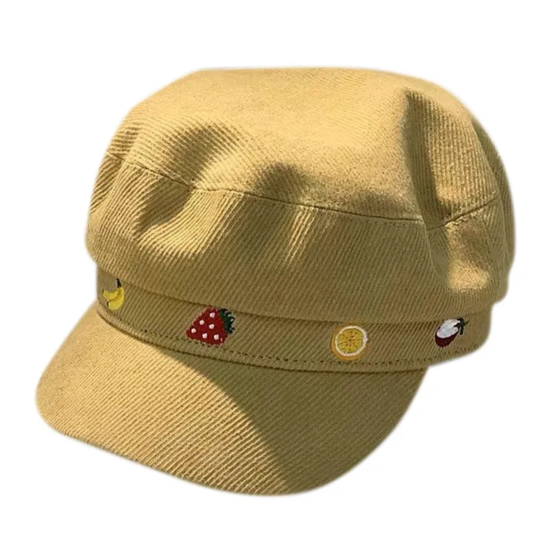 Children Classic Style Baby Fashion Cap Toddler Girl Fruit Embroidery Pattern Berets Hat 1-3T kids caps boys - Цвет: K