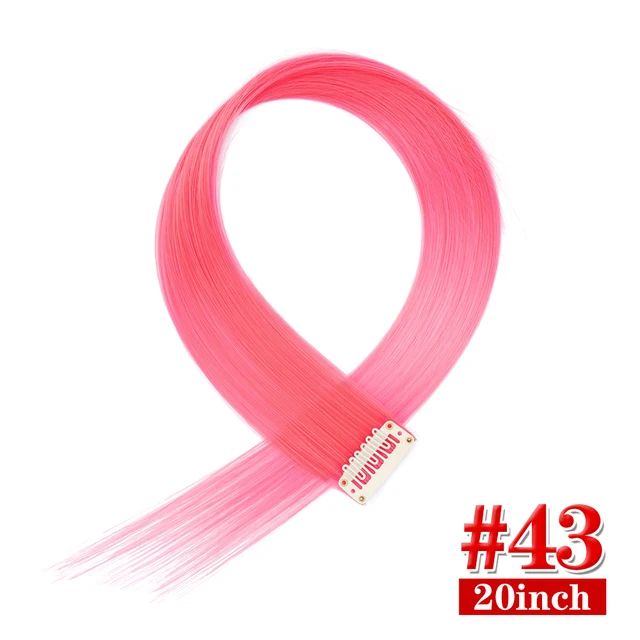 Clip in Hair Extensions Highlights Straight Long Hairpiece Hair Accessories for Girls Women Kids Doll Hair Pieces Wigs Pieces 43