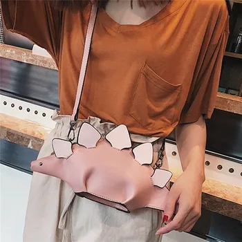 

Funny Dinosuar Women Shoulder Bags Cartoon Ladies Lovely Phone Bag Female Crossobdy Bags cute leather shoulder bag