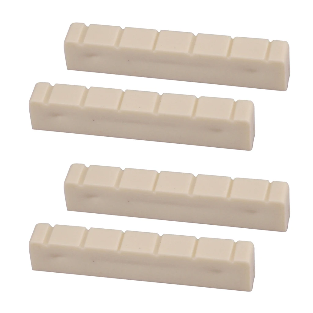 4 Pieces Plastic Guitar 6 String Slotted Bone Nut for Classical Guitar 48mm
