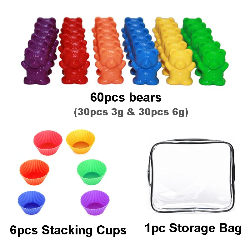 

Counting Bears With Stacking Cups Kit Montessori Teaching Educational Toys Sorting Matching Toy For Children