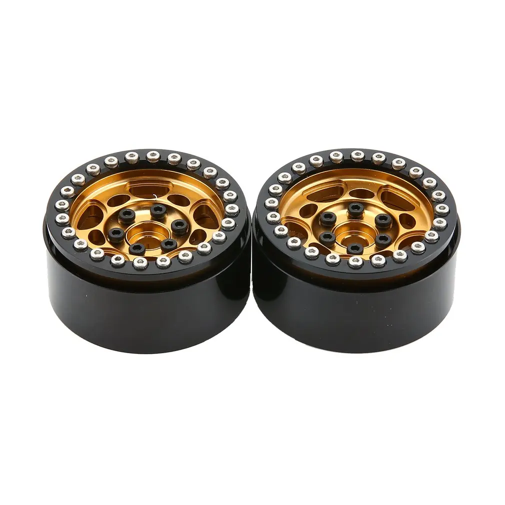1Pair/2Pairs Alloy 1.9 CNC Beadlock Wheels Rims CJGLG0014 for 1/10 RC Crawler Axial SCX10 SCX10 II 90046 Traxxas TRX4 D90