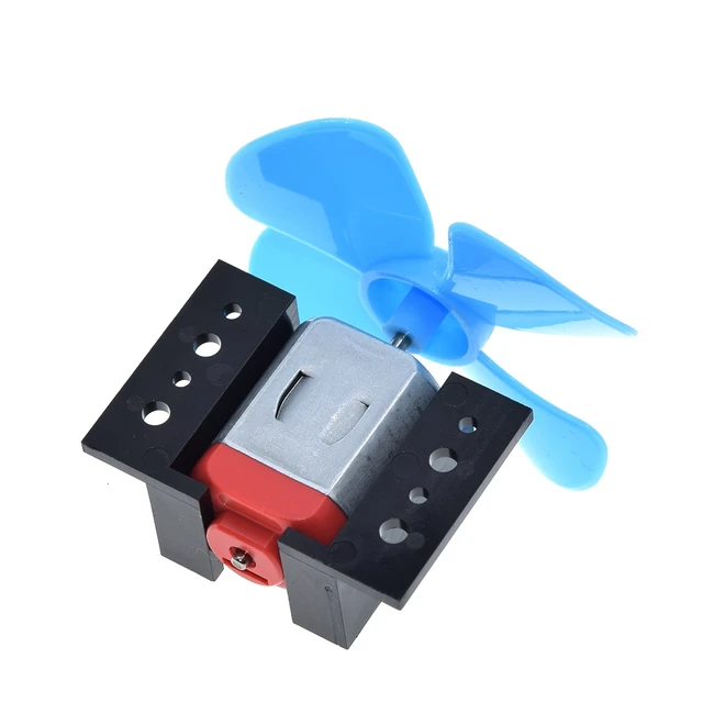 1Set DC Micro 130 Gear motor with fan blade SMAll propeller 3-6V For Arduino DIY experiment +Motor base - Image 4