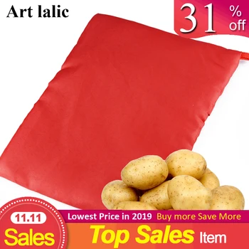 1PC NEW Red Washable Cooker Bag Baked Potato Microwave Cooking Potato Quick Fast (cooks 4 potatoes at once)G030