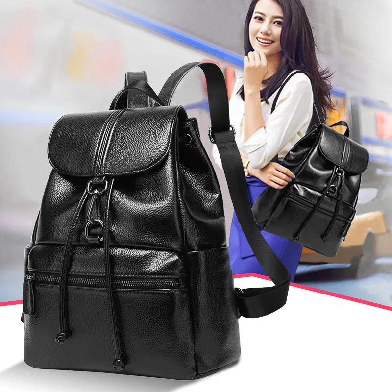 

2018 New Genuine Leather Shoulder backpack women's Japanese and Korean fashion leisure travel bags head layer cowhide