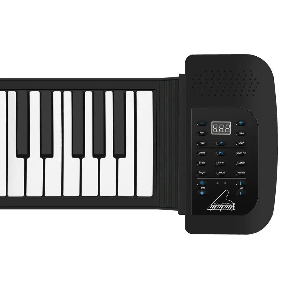 Клавиатура Roll Up Piano, KONIX 61 Keys Электрическая клавиатура пианино- Поддержка MIDI Out Портативный гибкий цифровой музыкальный Keyborad