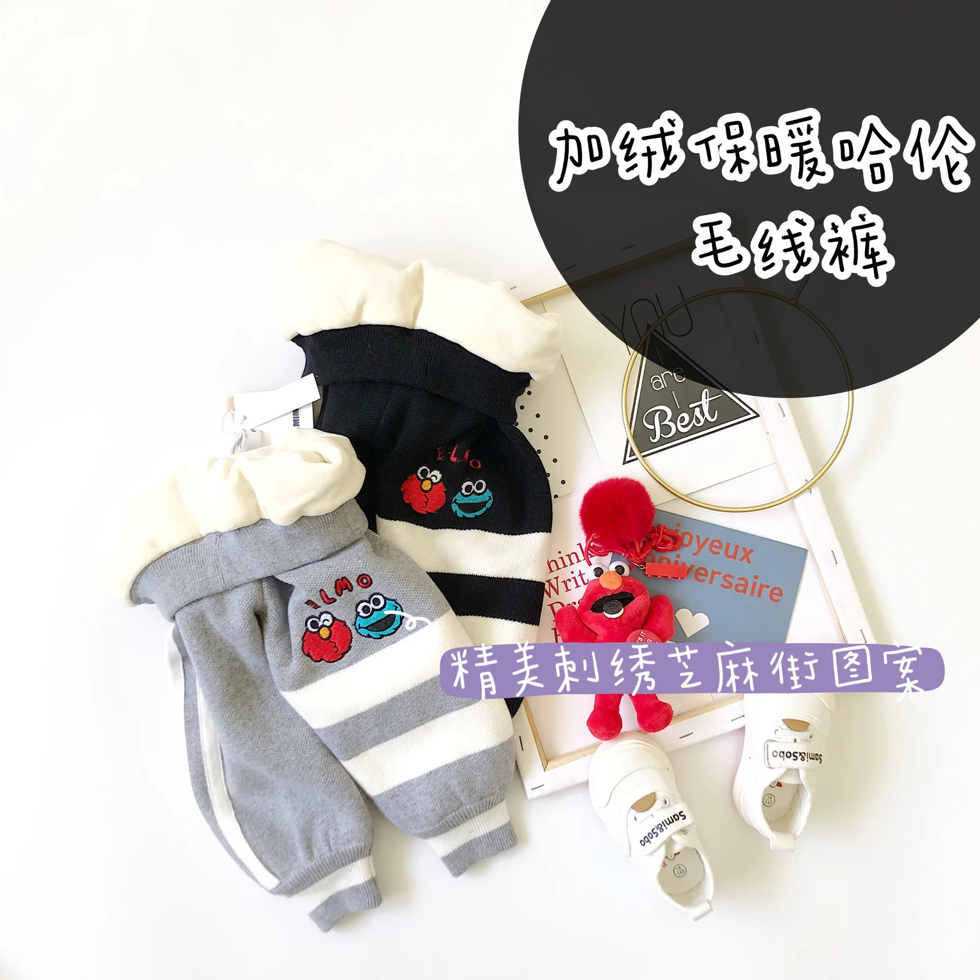 Tonytaobaby/Новинка; зимние детские трикотажные и Фланелевые штаны с вышитыми героями мультфильмов для мальчиков и девочек
