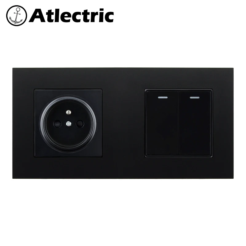 Atlectric 1 2 3 4 банды лампа кнопка выключателя света розетка электрическая розетка FR стандартная настенная розетка розетки выключатель света,переключатель,кнопки,кнопка включения