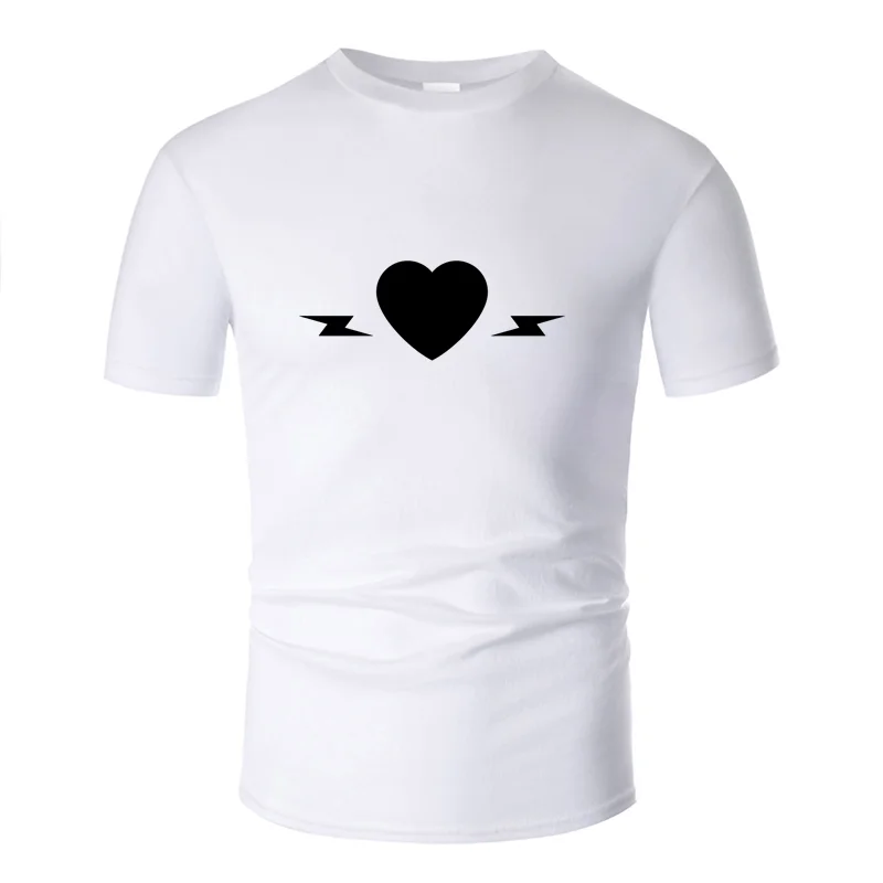 Новая модная футболка с надписью «Humor heart» для мужчин и женщин, нормальная Мужская футболка с солнечным светом, хлопок, топ с защитой от морщин, футболка - Цвет: Men-White
