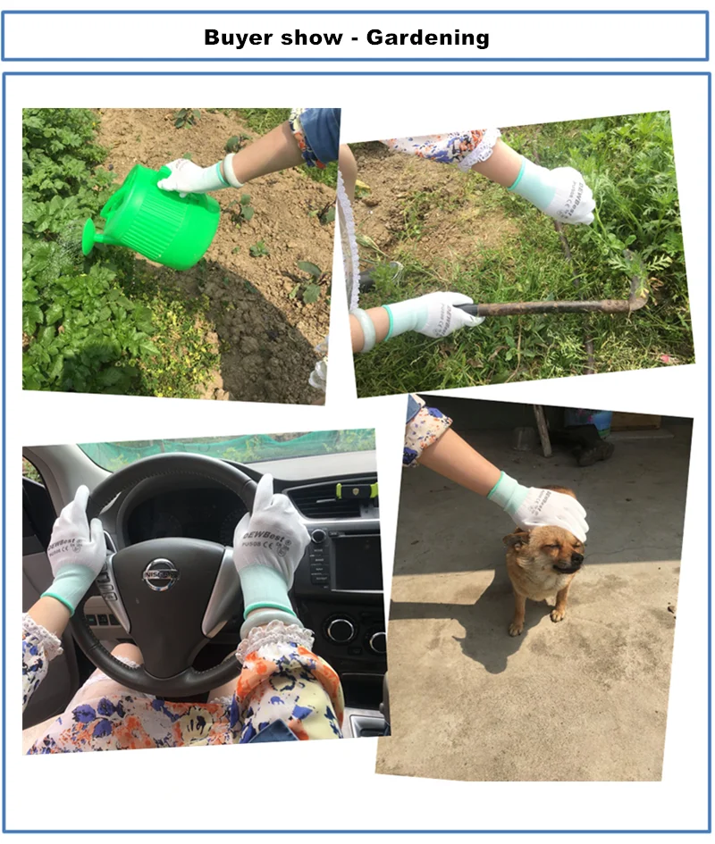 DEWBest 24& 12 пар рабочие перчатки для ПУ пальмовое покрытие защитные перчатки