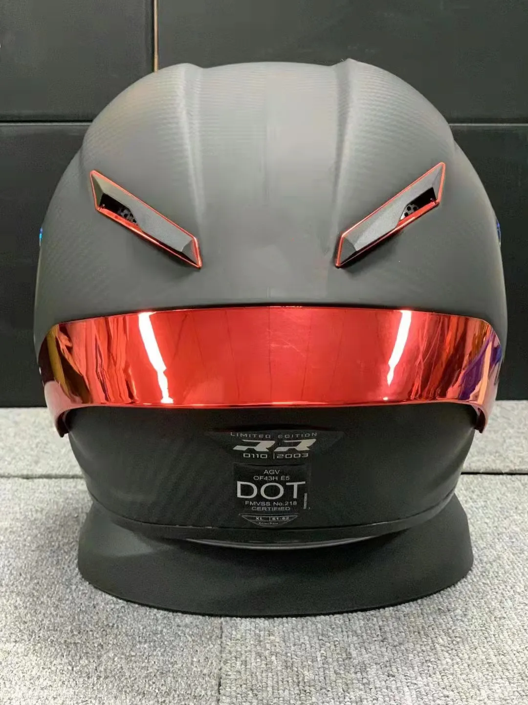 Black Motorcycle Helmet Replica 