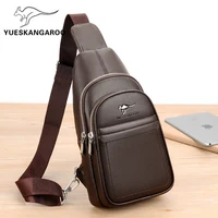 Sac à bandoulière en cuir kangourou pour homme, sac de poitrine marron, sac à bandoulière noir, sac de messager masculin, voyage décontracté, marque de luxe, nouveau 4