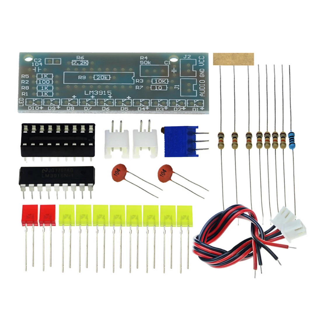 Электронный комплект DIY LM3915 индикатор уровня звука производственный Комплект DC 9 V-12 V набор звуковых индикаторов