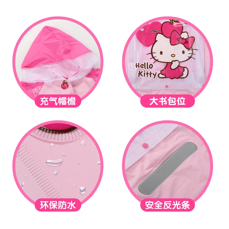 Hello kitty водонепроницаемый детский дождевик для детей дождевик/дождевик студенческое пончо Школьный Рюкзак Для Хранения