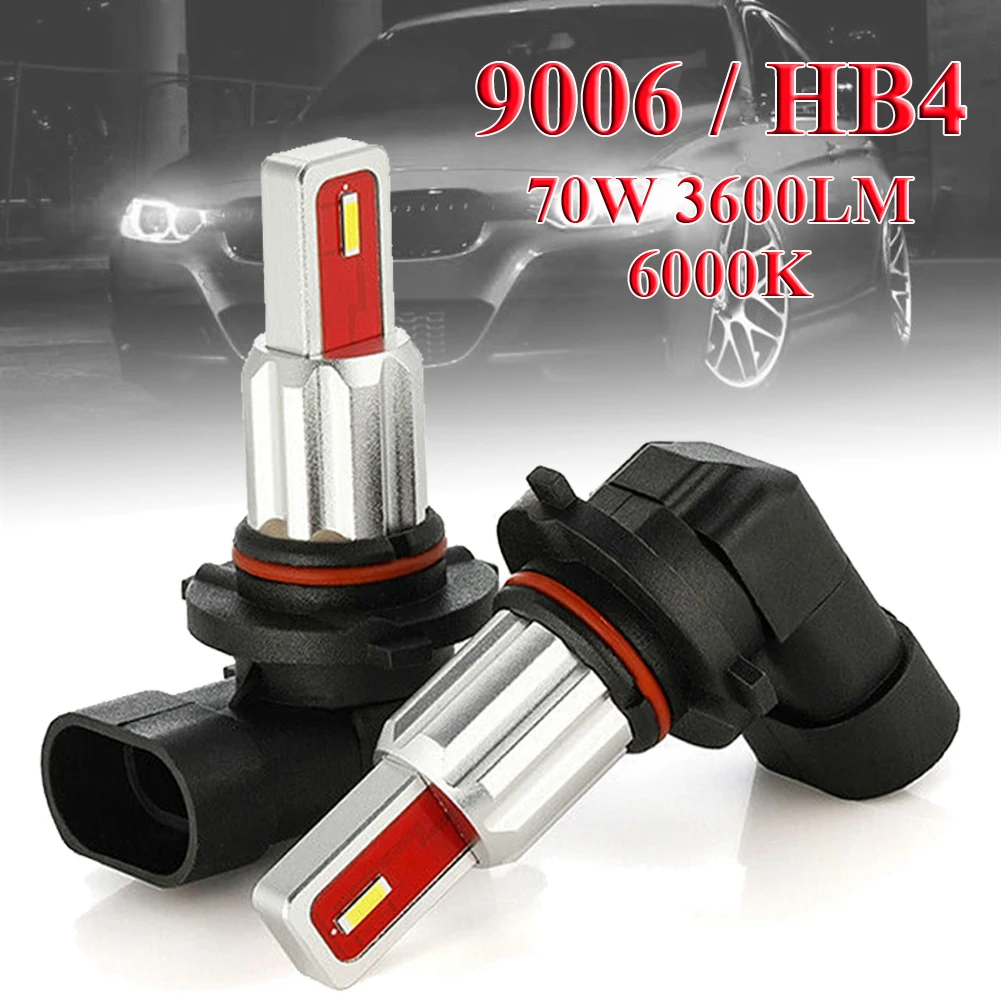 

LED Fog Lights For Cars 2X 9006 HB4 CSP LED Fog Headlight Bulb Conversion Kit 70W 3600LM 6000K White Tuning Car Universal