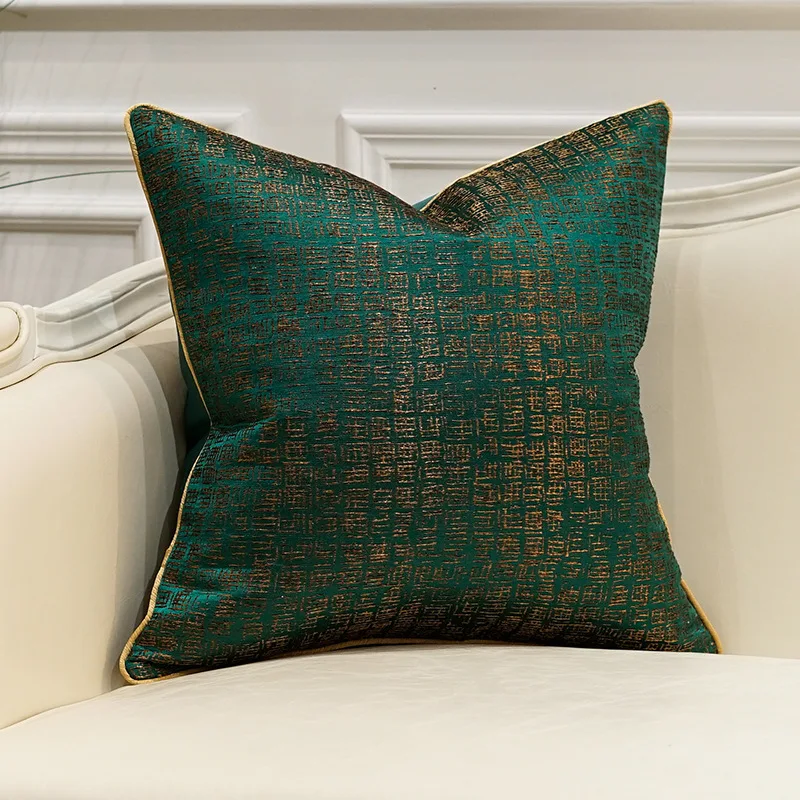 Роскошный китайский стиль пэчворк чистый цвет наволочка для подушки черно-зеленый жаккард поясная наволочка диванная кровать Декор Наволочка - Цвет: Veemi 03 48x48cm