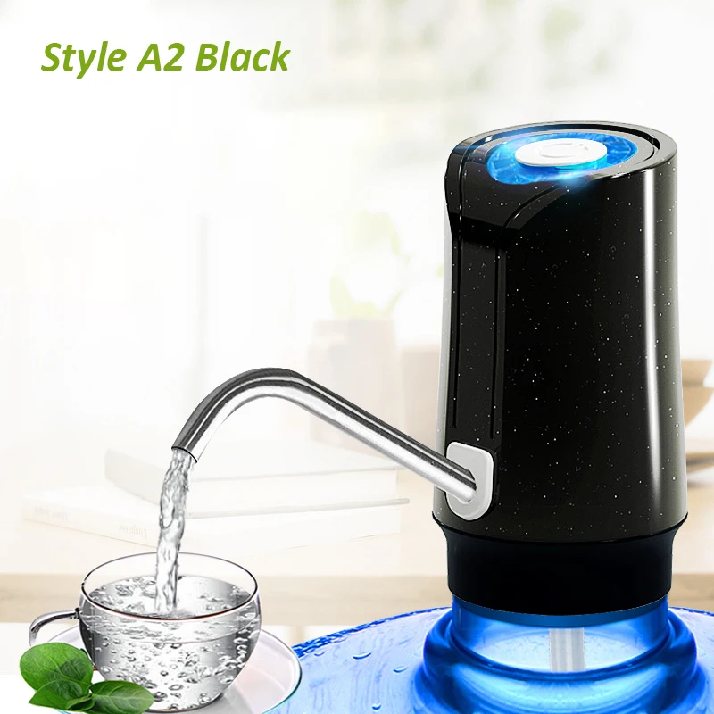 A2 Black Насос для бутылки воды портативный Электрический Автоматический водяной насос диспенсер галлон переключатель питьевой бутылки usb зарядка диспенсер для воды - Цвет: A2 Black