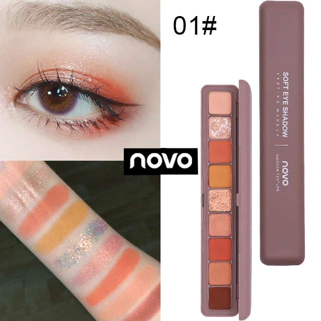 01 Ново 9 Цвета блеск Galaxy блеск для век матовые Smoky Eyes Макияж Палитра пигментированные тени для век Блеск бриллиант Набор теней - Цвет: 01