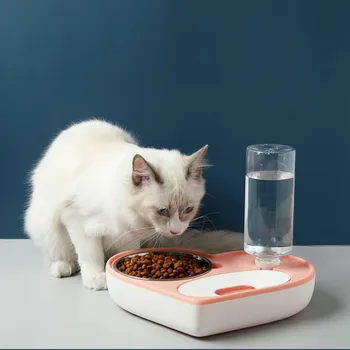 

Pet Water And Food Bowl Dog Cat Automatic Water Dispenser Non-Slip Durable Dog Bowl