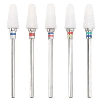 

5pcs Nail Drill Bits Nail Grinder Ceramic Drill Bit Polisher Grinder Sanding Head Nail Art accessories Salon Home(Random Color)