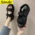 Сандалии женские спортивные на толстой плоской подошве, повседневные дизайнерские босоножки, для студенток, летняя обувь