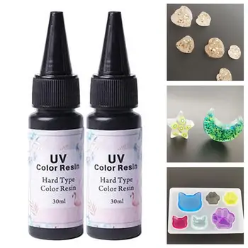 

30ml Hard Type UV Color Resin Quick Dry Adhesive Glue for DIY Jewelry Crafts Non-toxic Sunlight Activated Hard uv resin mold