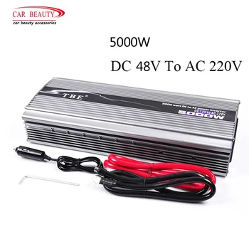 

New TBE 5000W DC 48V TO AC 220V Metal Car Power Inverter Car Adapter Modified Sine Wave Two Sockets Free shipping