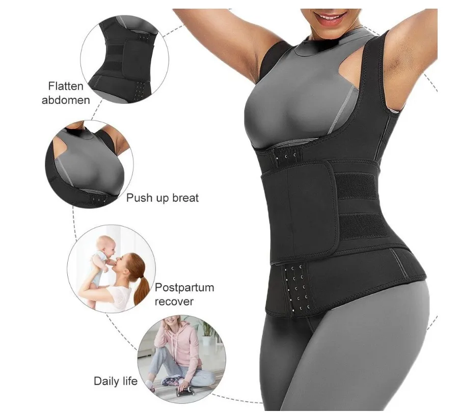 Оптовая продажа утягивающий корсет на крючках жилет неопрен Body Shaper Корсет для
