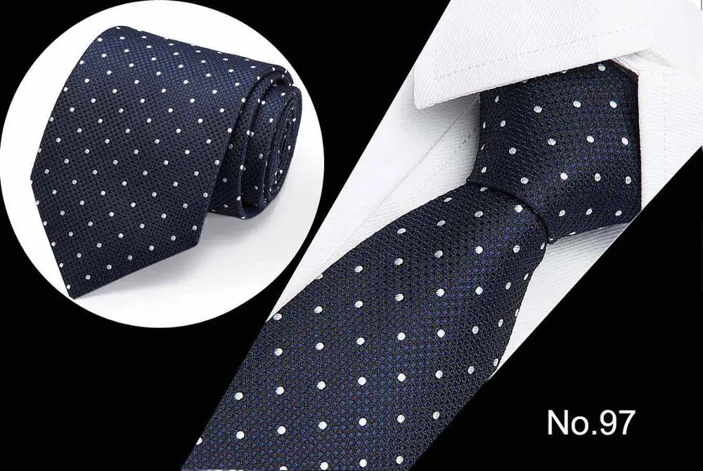 Роскошные 7 см мужские галстуки с принтом для мужчин тонкие галстуки полиэфирные жаккардовые галстуки для худой шеи Свадебные Узкие галстуки - Цвет: 97