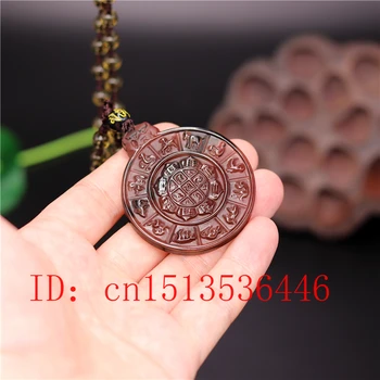 

Natural Ice Obsidian Zodiac jade Pendant Necklace Charm Jewellery Fashion Hand-Carved man Woman Luck Amulet Gifts