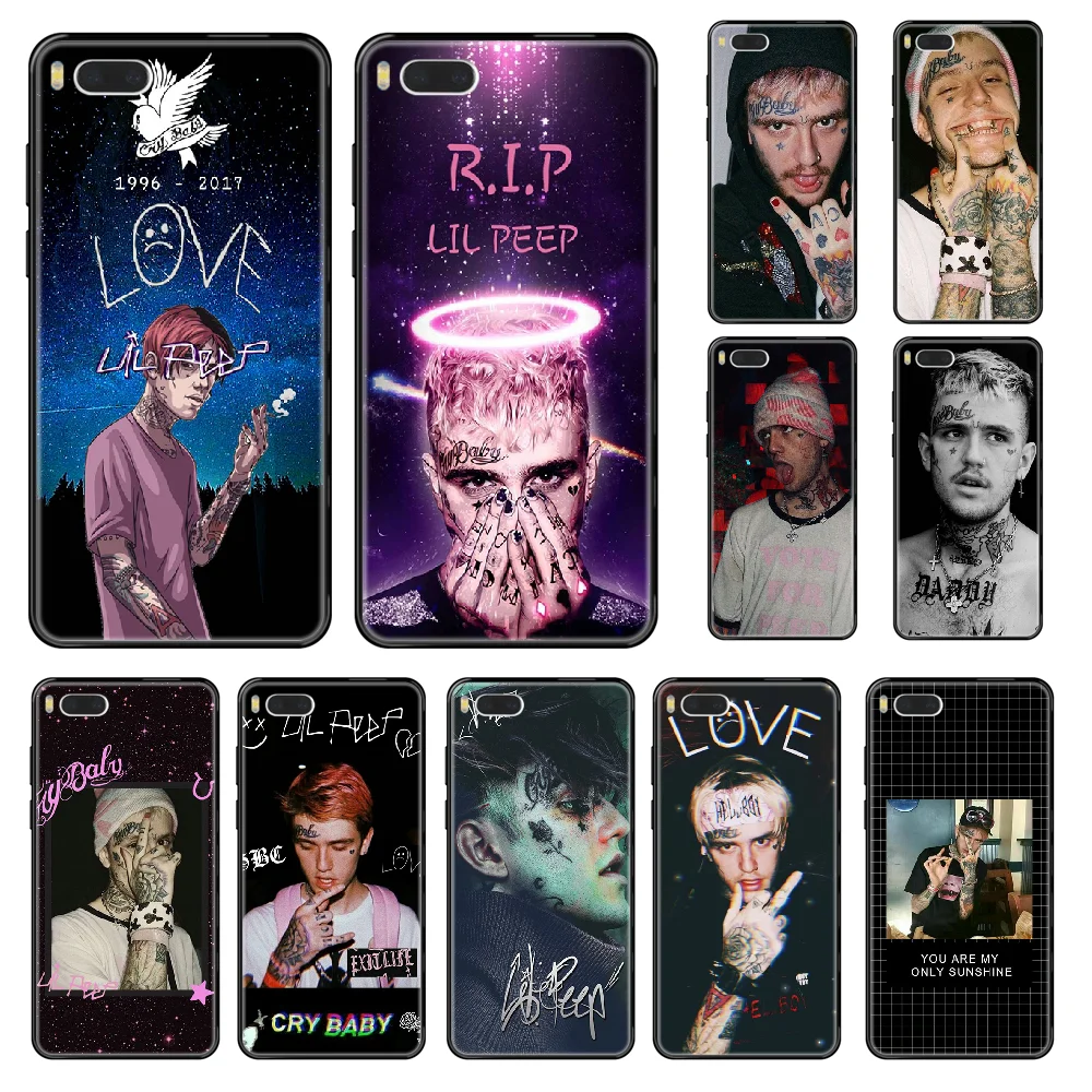 Чехол для телефона Rapper Lil Peep Xiaomi Redmi Mi 3 5 6 8 9 A1 2 Max3 Mix2 X SE Lite Pro черный чехол из ТПУ