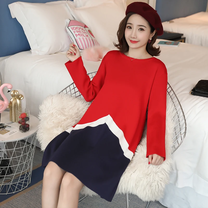Nursing Maternity Clothing Loose Stylish Dress for Pregnant Women Pregnancy Nursing Dress 3090~A~48~1128