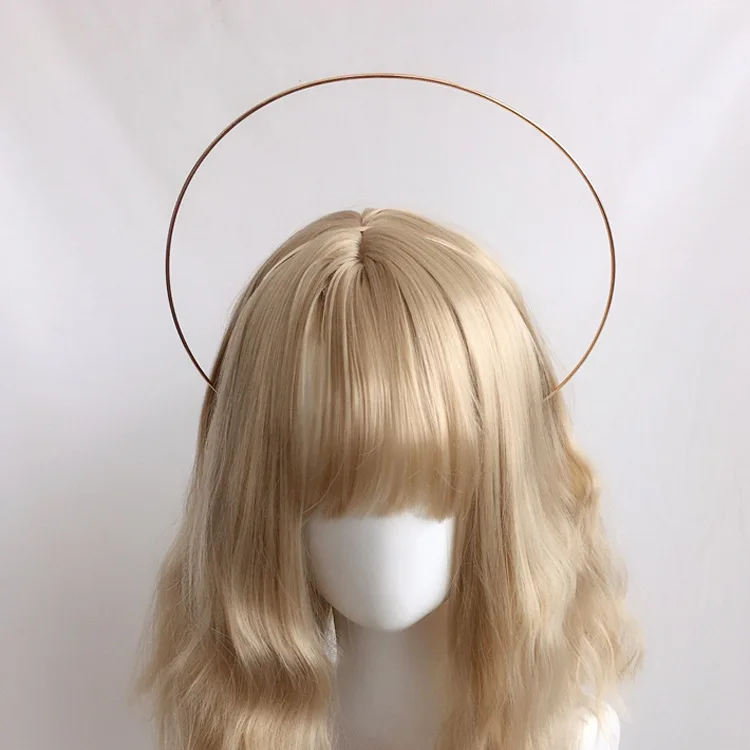 Gothic Lolita Federflügel Göttin Kirche Papst Goldene Haarschmuck Teufel Wunderschöne Vintage Jungfrau Maria Tiara Kopfbedeckung – Detail 4