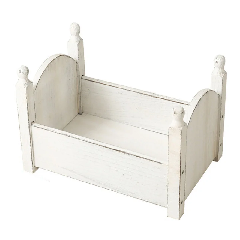 Studio Shooting Baby Props Photo Detachable Wooden Cot Distressed Baby Posing Props Sofa Bed for Newborn Photography Accessories