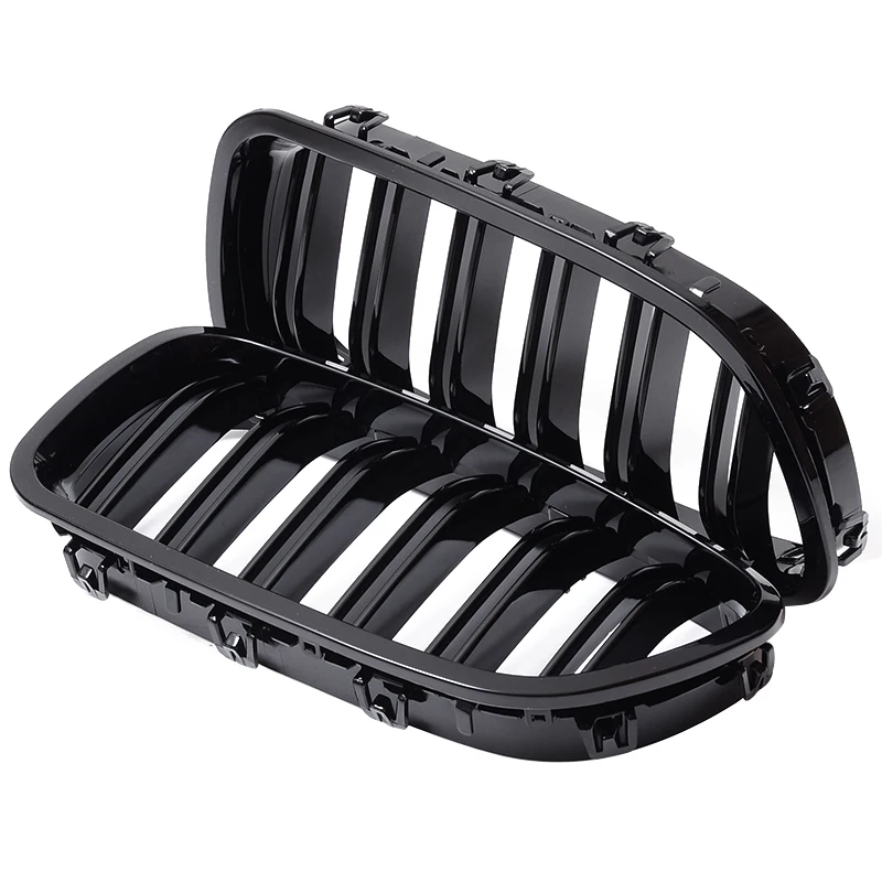 Treyues 1Pair Glossy Black Front Grille Kidney ABS Racing Grills For BMW F10 F11 M5 528i 530i 5-Series 11-16
