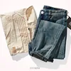 2021 Autumn and Winter American Retro Heavyweight Jeans Men's Fashion 100% Cotton 3D Stitching Washed Old Casual Straight Jeans 4