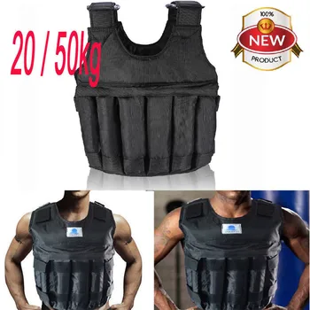 

20/50kg Max Loading Adjustable Weighted Vest Fitness Training Exercise Waistcoat 1680D Oxford Cloth Running Weight Boxing Vest