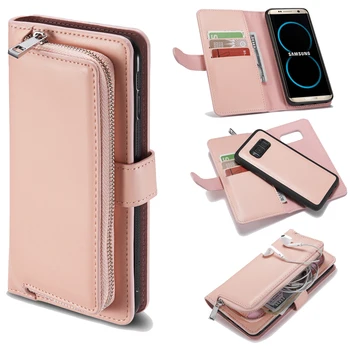 

Fashion Leather Solid Color Wallet Case for Samsung Note 8 Phone Case 2-in-1 Zipper Magnetic Flip Multi-Function Card Holders Cover Case for Samsung S7 S8 S9 S10 Note 10 Cases