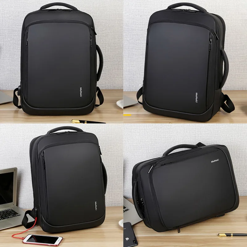 Puimentiua черный рюкзак для ноутбука мужские рюкзаки бизнес ноутбук Mochila водонепроницаемый рюкзак usb зарядка дорожные сумки