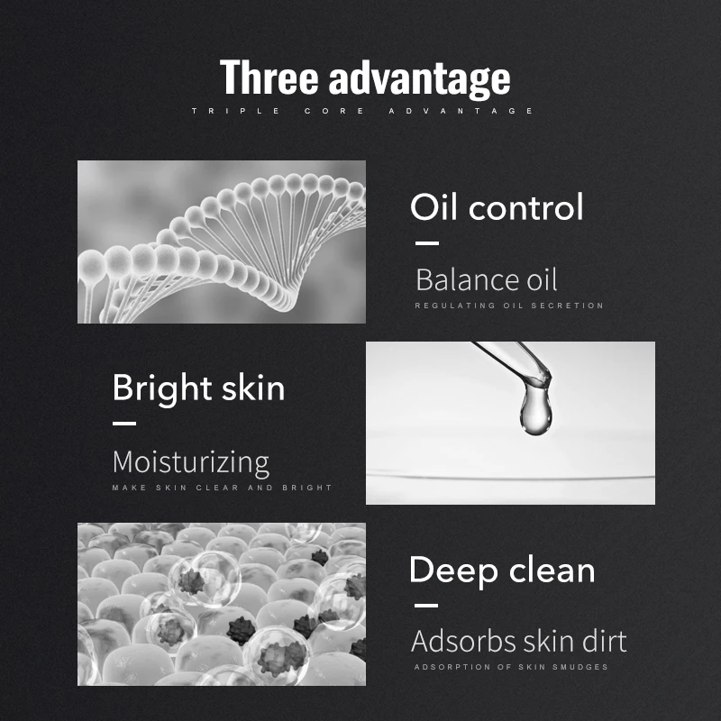 5 шт. Мужская черная маска для лица бамбуковый уголь увлажняющая контроль