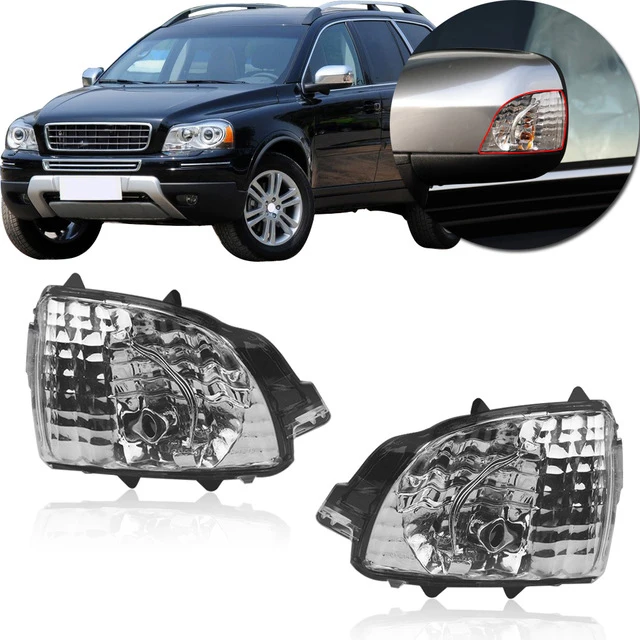 Зеркальный индикаторный светильник для Volvo Xc70 Xc90 2007- правое зеркало заднего вида с поворотным сигналом, световой индикатор, угловой светильник, объектив