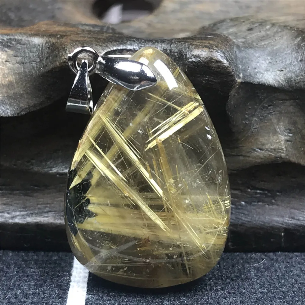 Gold Rutilated Titanium Pendant (53)