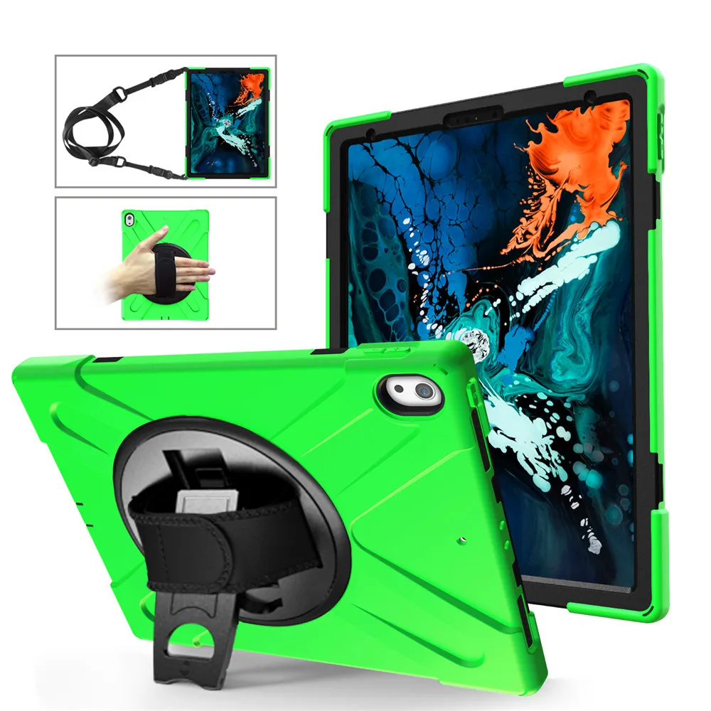 Для iPad Pro 12,9 чехол для планшета 3 в 1 pc+ Силиконовый противоударный чехол для планшета с кронштейном на запястье и плечевой ремень