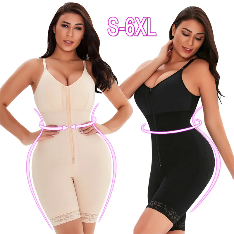 

Overbust Sexy Shaper Bodysuit Slimming Tummy Control Shapewear Push Up Sleeveless Vest Playsuit Zipper Hip Lift Lingerie S-6XL