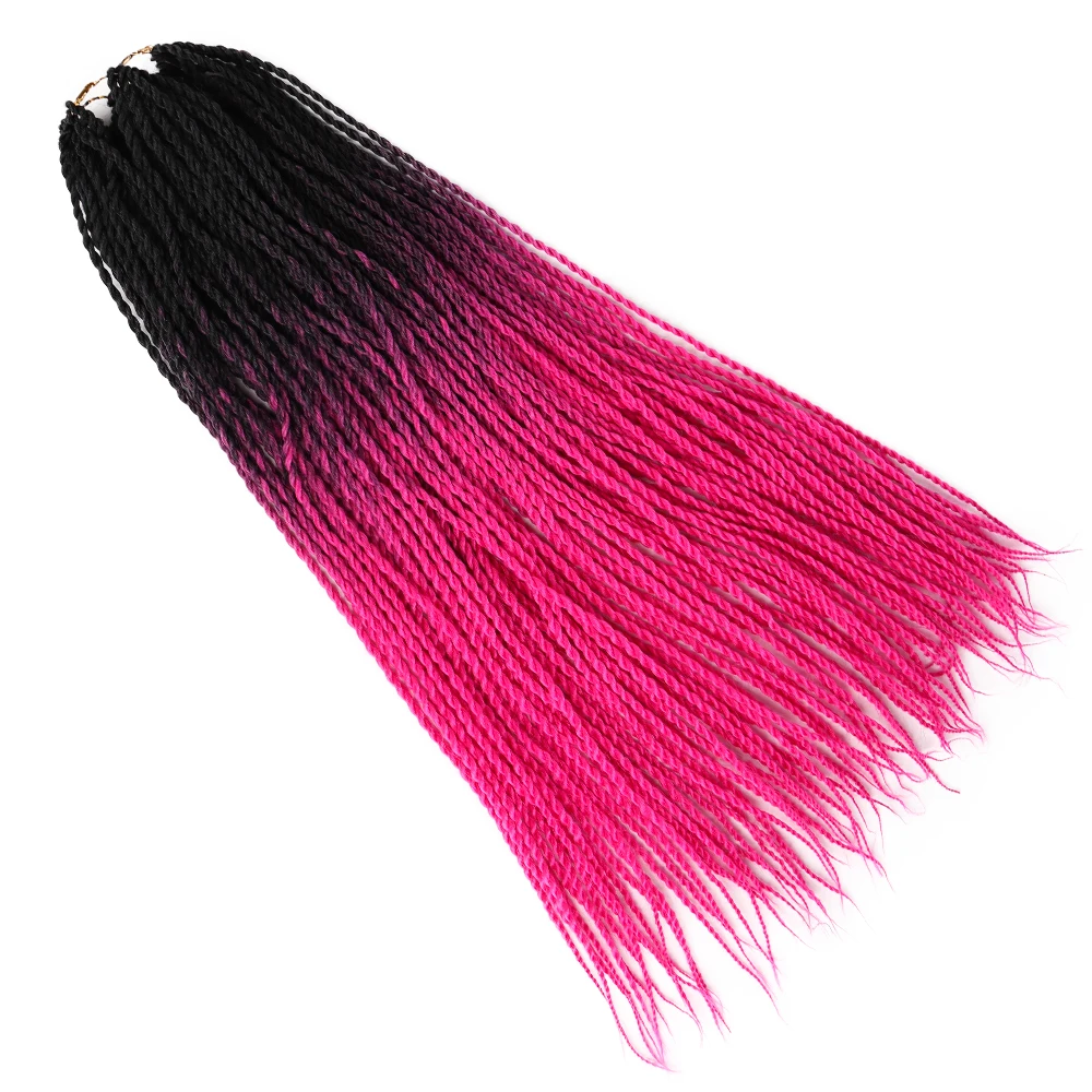 MODERN QUEEN Ombre Senegalese Twist Hair Crochet Braids 22 Inch 20 Roots/Pack Box Synthetic Braiding for Women |