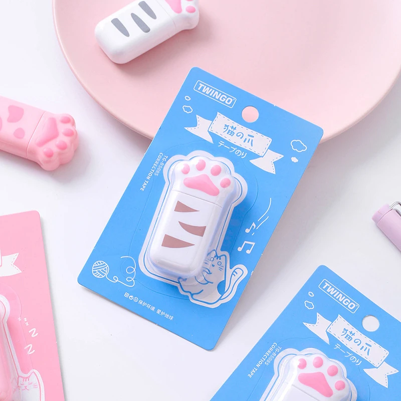 Correction Tape 1pc Cat Claw Portable Correction Tape Kawaii White Out Corrector Promotional Gift Stationery Student Prize School Office Supply